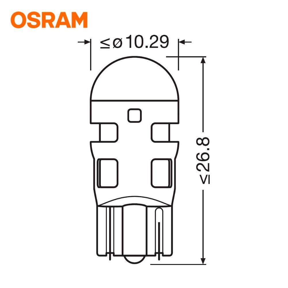 Автомобильные светодиодные лампы W5W OSRAM 2825DWP-02B 6000K (2 шт.)