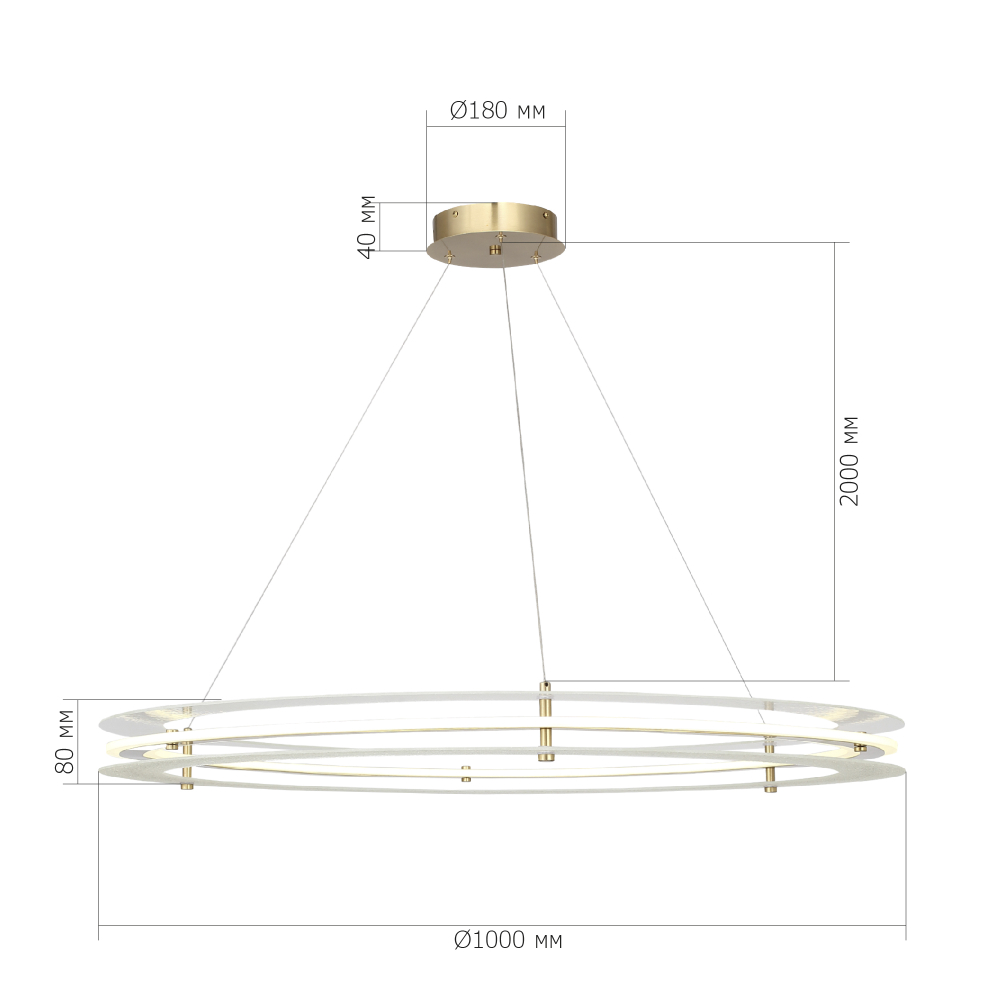 SL6245.213.01 Светильник подвесной ST-Luce золотистый/Прозрачный LED 1*70W 4000K FAGY