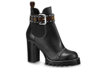 LOUIS VUITTON Star Trail Studs Ankle Boots 8cm Women"s Black