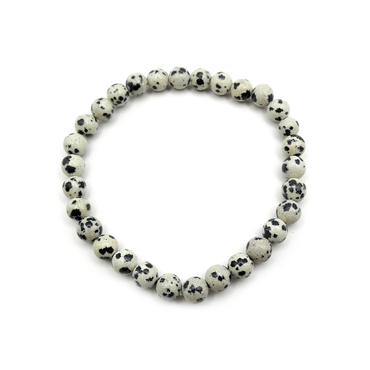 Браслет Яшма далматиновая шар 6-7 мм