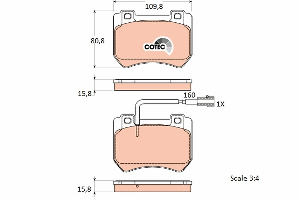 TRW - GDB1904-TRW - Brake Pad Set, disc brake