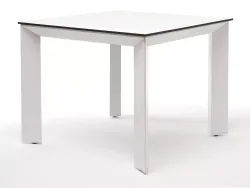 "Венето" обеденный стол из HPL 90х90см, цвет молочный, каркас белый