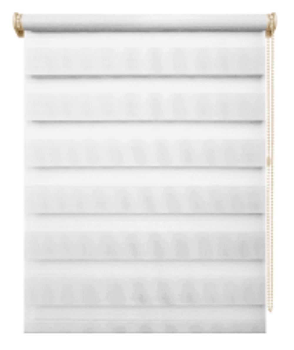 Рулонная штора День-Ночь Люкс, ткань 8920 Канзас, цвет белый