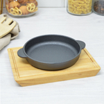 Сковорода 14см чугунная с 2 ручками на подставке, MY REAL IRON COOK