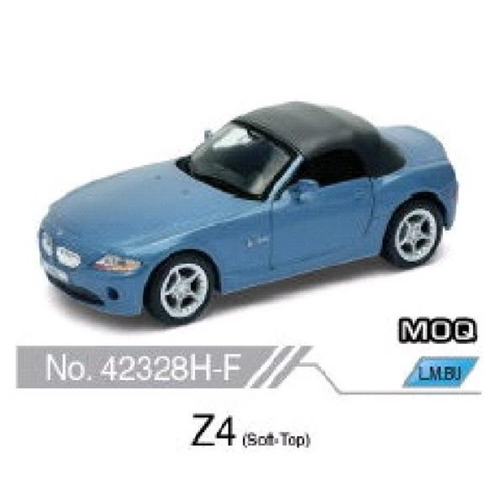Модель ин. мет. 4.75" "BMW Z4" soft-top открыв. двери 42328H-D (Kinsmart)