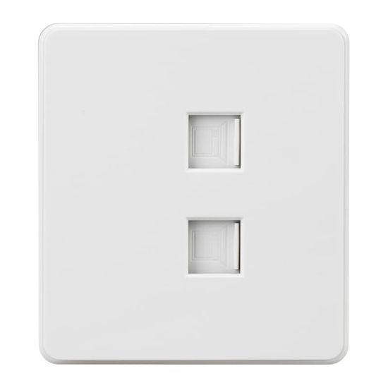 Розетка ROUND компьютерная двойная RJ45+RJ45 кат6 с/у перламутр KRANZ