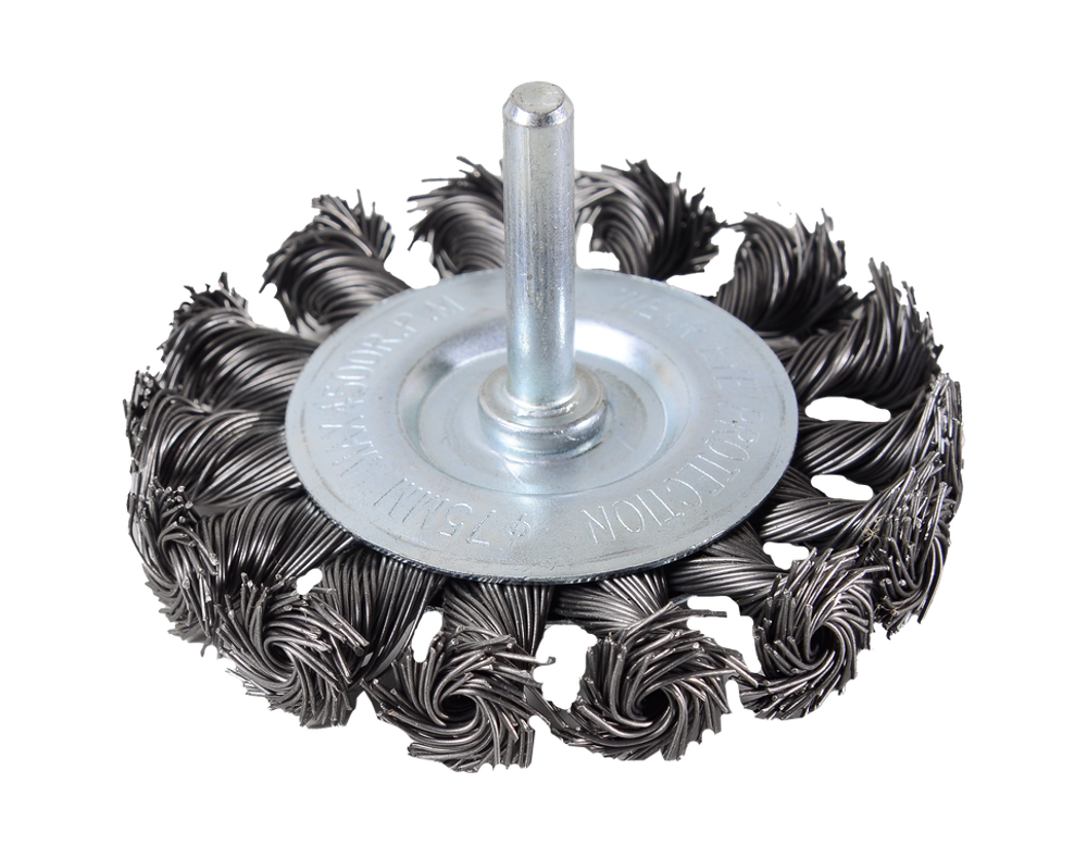 Щётка для дрели Вихрь плоская, крученая, 75 мм