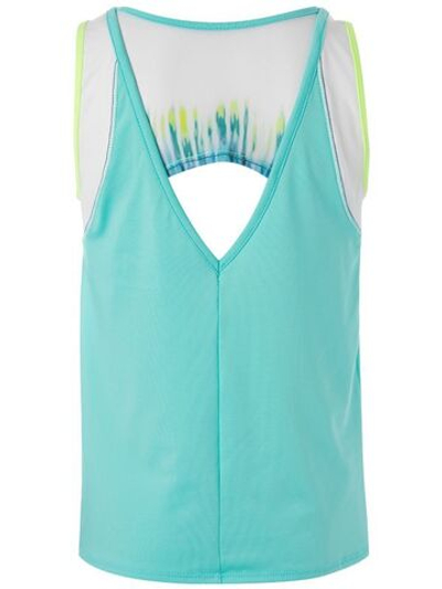 Футболка для девочки теннисная Lucky in Love Girls Peace Out Let It Be Tank - opal