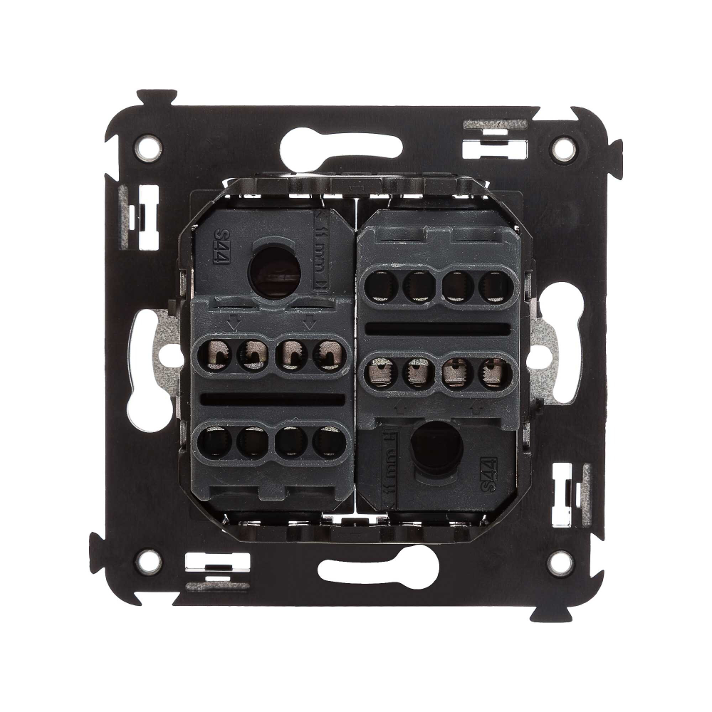 Инвертор двухклавишный в стену, "Avanti", "Черный квадрат"