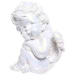 Статуэтка из гипса «Ангел задумчивый» 16см перламутр