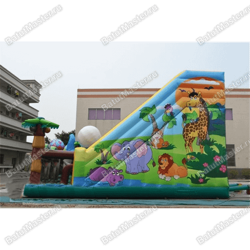 Надувная горка "Главный слон"