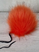 Помпон из искусственного меха, цвет: Красный с черными кончиками