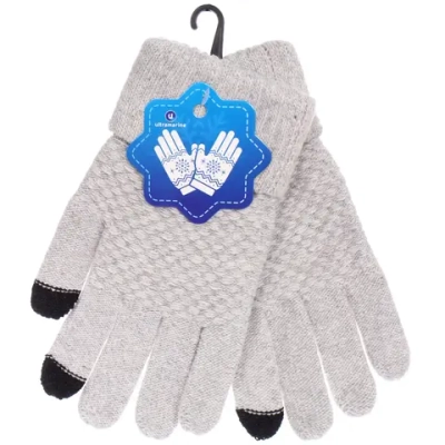 Перчатки мужские зимние сенсорные «NEHOLOD», цвет серый, 22*11см (пакет с подвесом)