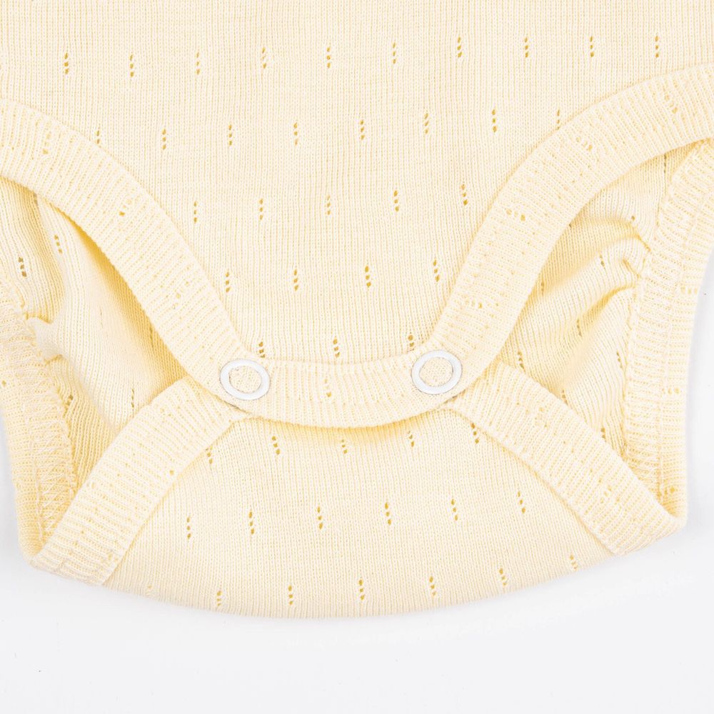 Боди с длинным рукавом и крылышками "Нарцисс" из ажурного хлопка 0-3 м