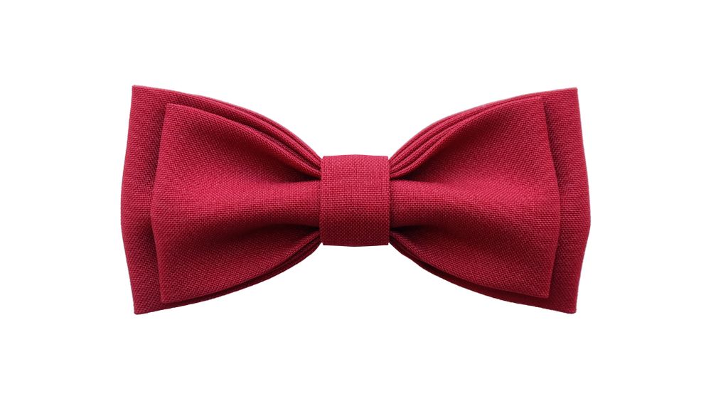 Однотонный галстук - бабочка (бордовый)