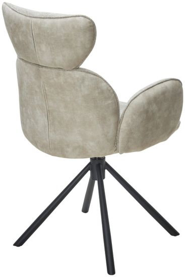 Стул VARDY 360 град.поворот. Brego-31 Бежевый, ткань/ 7525-01 Бежевый, велюр/Черный