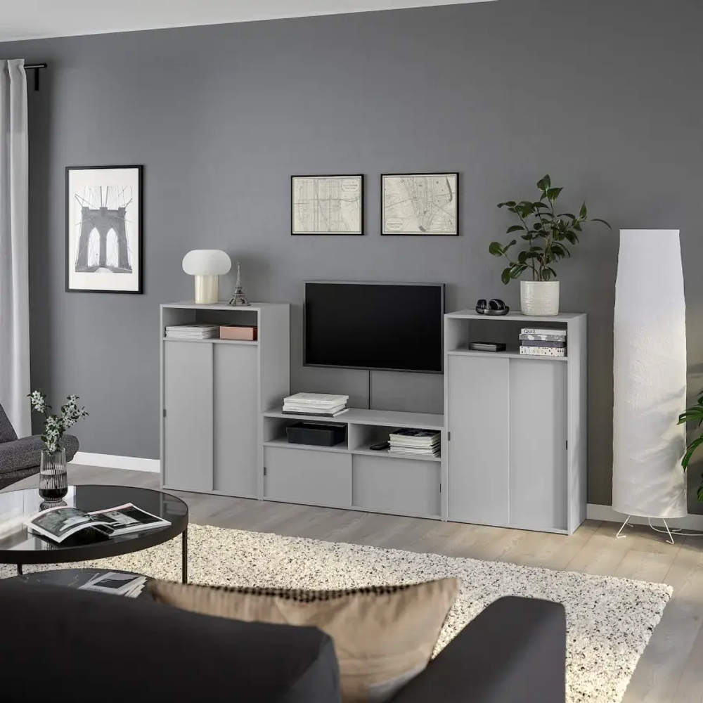 Тумба под телевизор - IKEA SPIKSMED, 97x32x216cм, белый, СПИКСМЕД ИКЕА