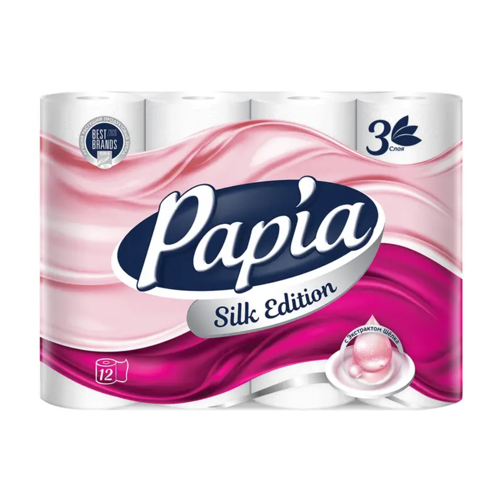Туалетная бумага Papia 3 слоя 12 рул