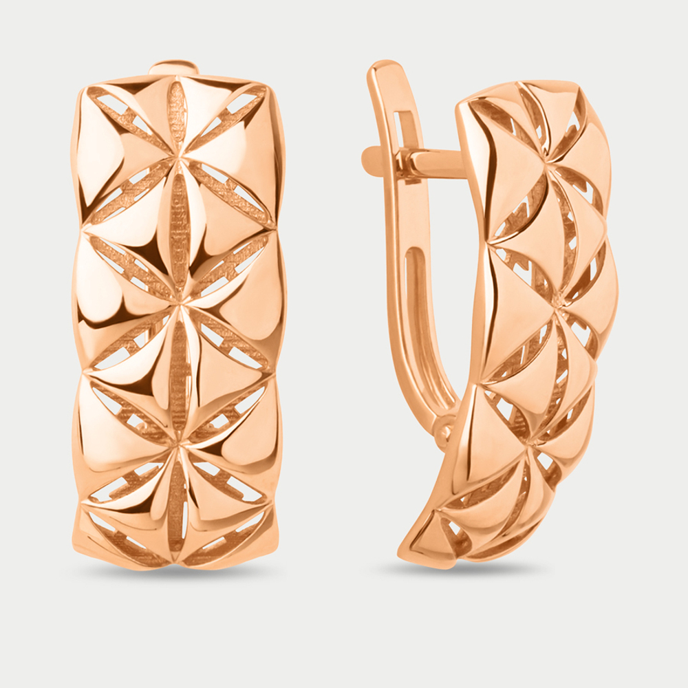Серьги женские без вставок из розового золота 585 пробы (арт. 902512-1000)