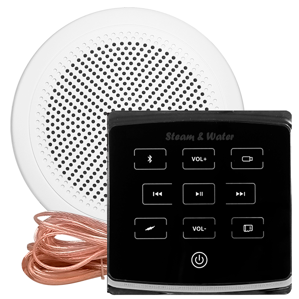 Комплект влагостойкой акустики для бани, сауны и хамама - SW 1 Black ECO