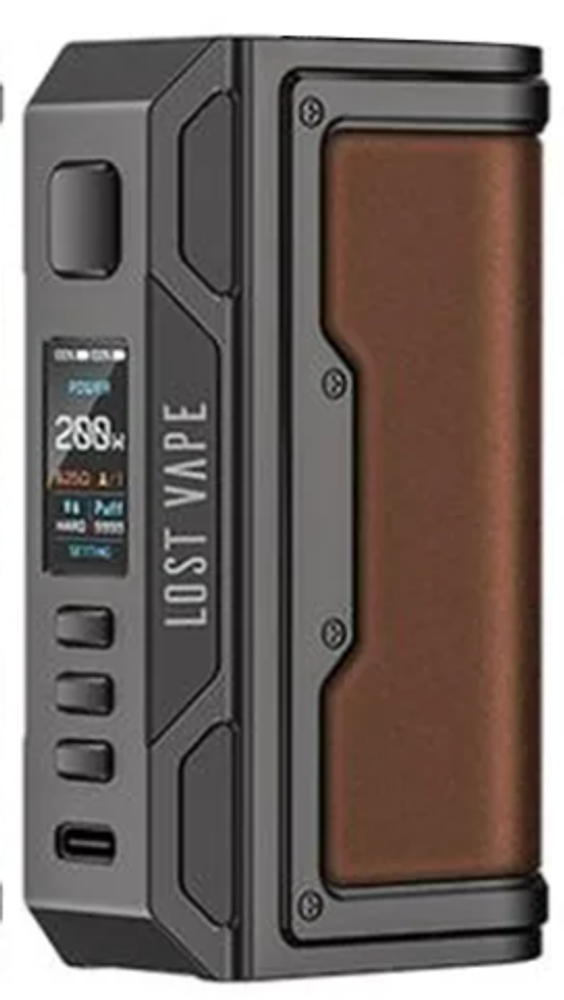 Боксмод Lost Vape Thelema Quest 200W Mod - Gunmetal Calf Leather Боксмод Lost Vape Thelema Quest 200W Mod - Gunmetal Calf Leather