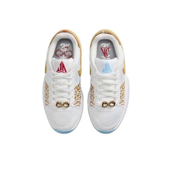 Кроссовки NIKE Ja 1 Детские баскетбольные кроссовки с низким верхом белого и синего цветов Унисекс