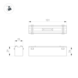 Светильник MAG-VIBE-LASER-L101-6W Day4000 (BK, 24 deg, 48V) (Arlight, IP20 Металл, 5 лет) 044414