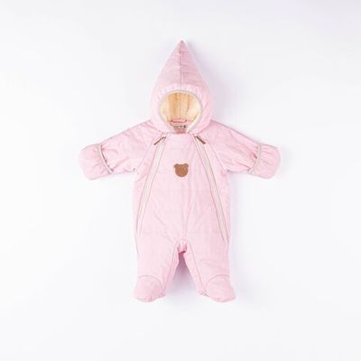 Demi-season puffer jumpsuit 0-3 months - Lotus