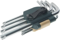 Набор ключей RF-5151LT TORX Г-образных длинных с отверстием 15пр (Т6Н-Т10Н, Т15Н, Т20Н, Т25Н, Т27Н, Т30Н, Т40Н, Т45Н, Т50Н, Т55Н, Т60Н) в пласт держателе ROCKFORCE