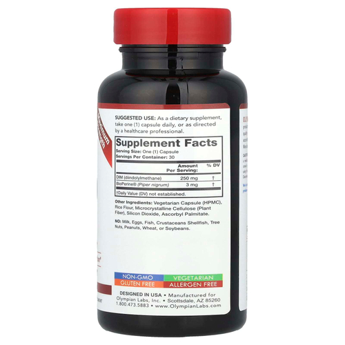 Olympian Labs, DIM-250, 30 вегетарианских капсул
