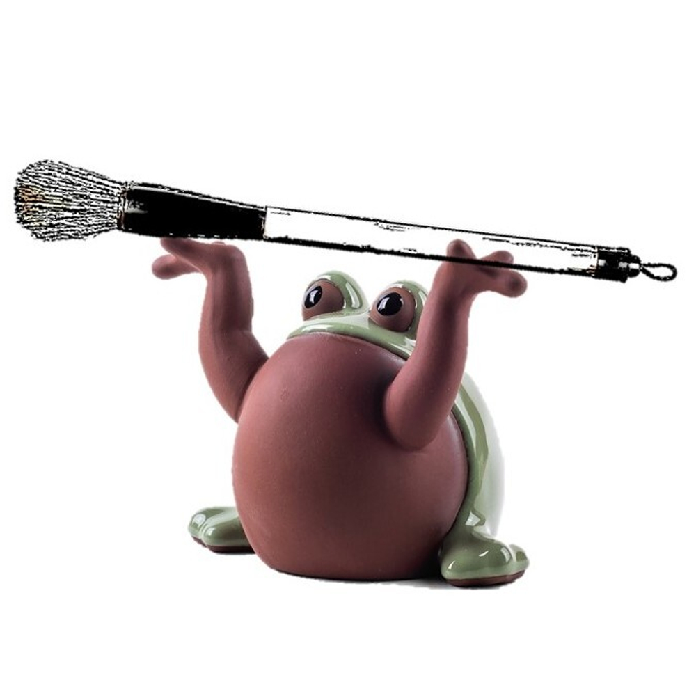 312056 Фигурка "Лягушонок", селадоновая глазурь, h=11.2, I=8.6, керамика