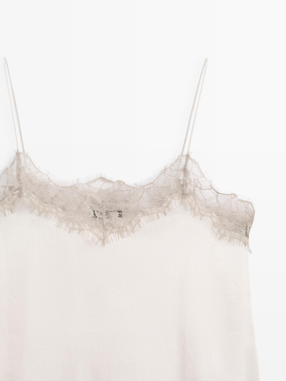 Massimo Dutti Топ из жатой ткани, бежевый