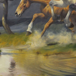Винтажная картина «Бегущие Кони»