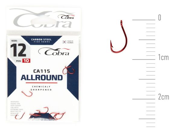 Крючки Cobra ALLROUND CA115  №12, 10 шт.