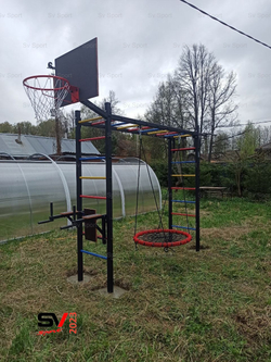 Монтаж уличной шведской стенки Sv Sport Рукоход (4 вертикальных столба)