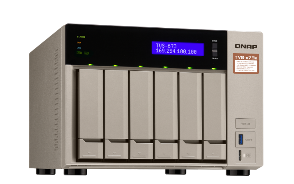Сетевой RAID-накопитель  QNAP TVS-673e-8G