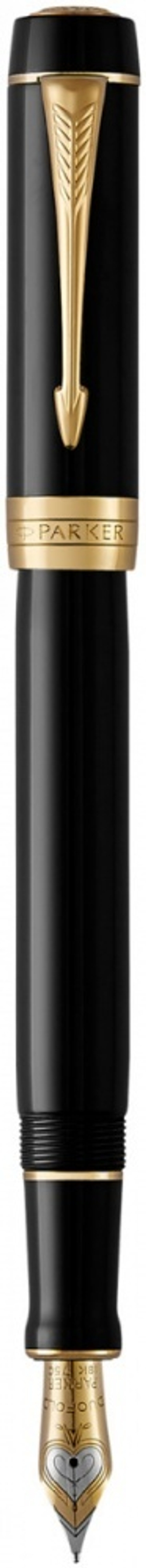 Перьевая ручка Parker Duofold Classic Centennial Black GT стержень: M, цвет чернил: black, в подарочной упаковке.