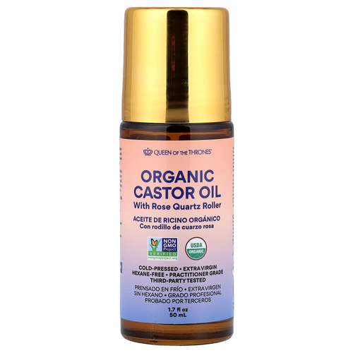 Queen of the Thrones, Органическое касторовое масло с розовым кварцем, 50 мл (1,7 жидк. Унции)