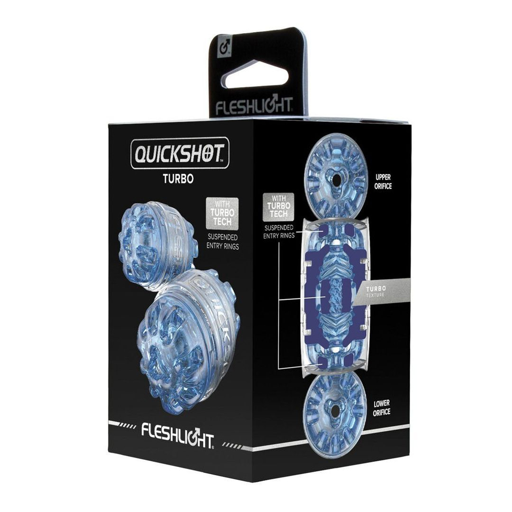 Мастурбатор Fleshlight Quickshot Turbo Blue Ice, прозрачный, 11 см