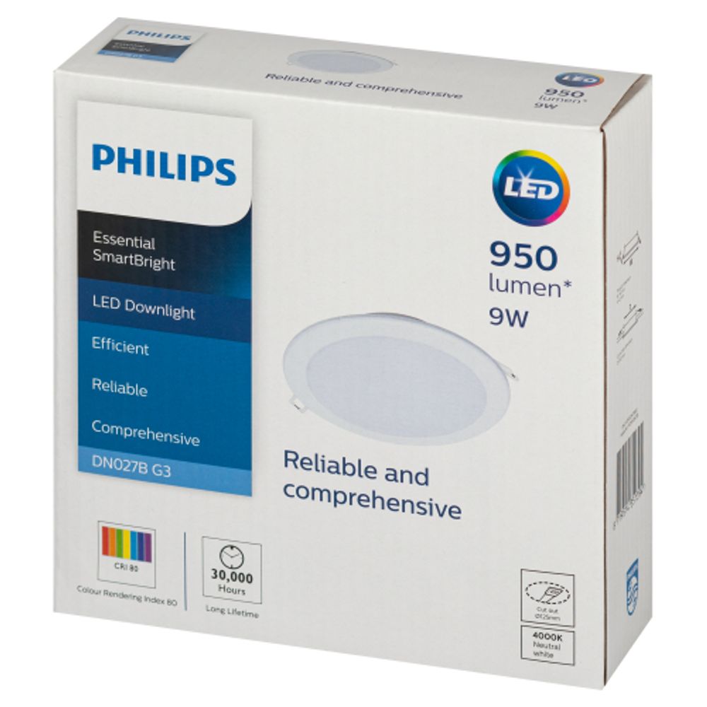 Светильник светодиодный встраиваемый Philips DN027B LED9 9Вт 4000К 220-240В D125