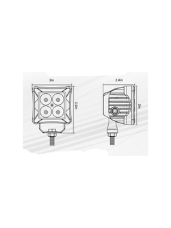 Светодиодные фары рабочего света AURORA 76x76 мм 40W LED