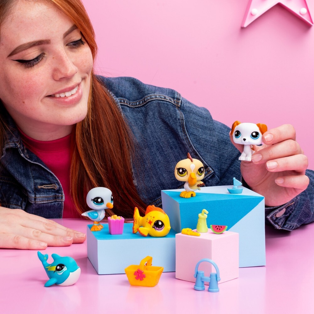 Littlest Pet Shop - Пляжный набор с пятью животными 5-PAK + аксессуары LPS00517 / артикул   LPS00517  / GTIN 885561005172