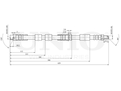 Шланг тормозной передний UNIO BRH-10012