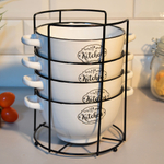 Набор бульонниц 4 предмета 650мл на подставке "Кухня"