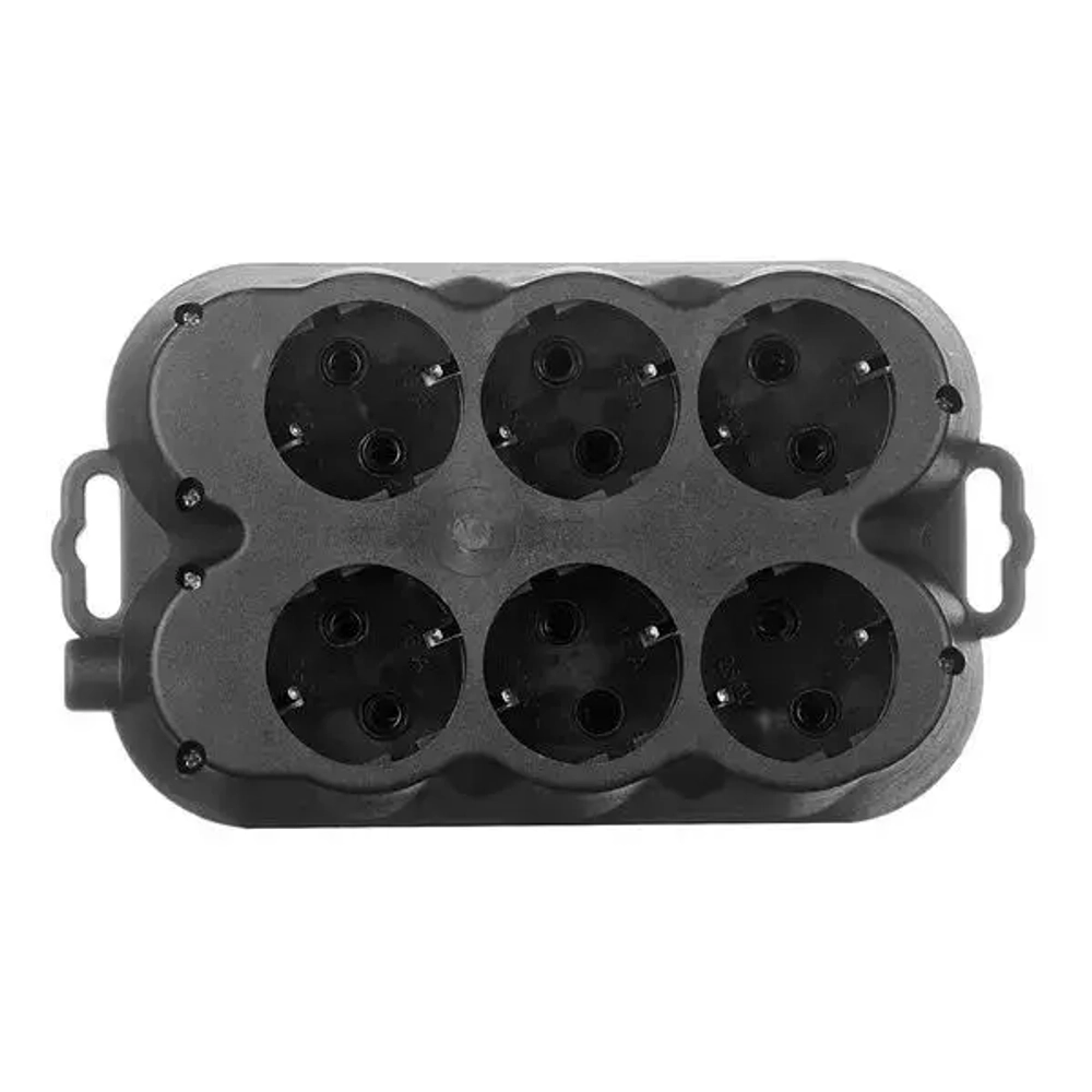 Колодка розеточная, С заземлением, IP20, Черный