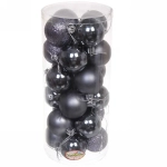 Новогодние шары 5 см (набор 24 шт) «Микс фактур», графит