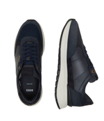 Кожаные кроссовки jace_runn_lmme BOSS BLACK - темно-синий(50517307)