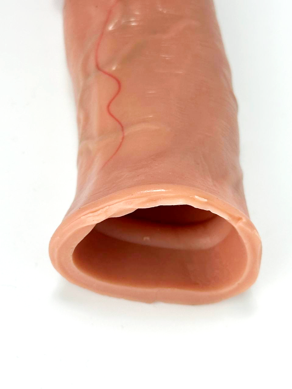 Насадка для увеличения члена в форме фаллоимитатора Sleeve Asia SGAN 3.5X14.5, телесный (3 внутренний диаметр)