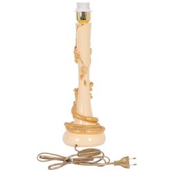 Настольная лампа Змея Катари Айвори с абажуром Тюссо Игуана Беж