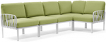 Диван пластиковый с подушками Nardi Komodo 5, белый, авокадо